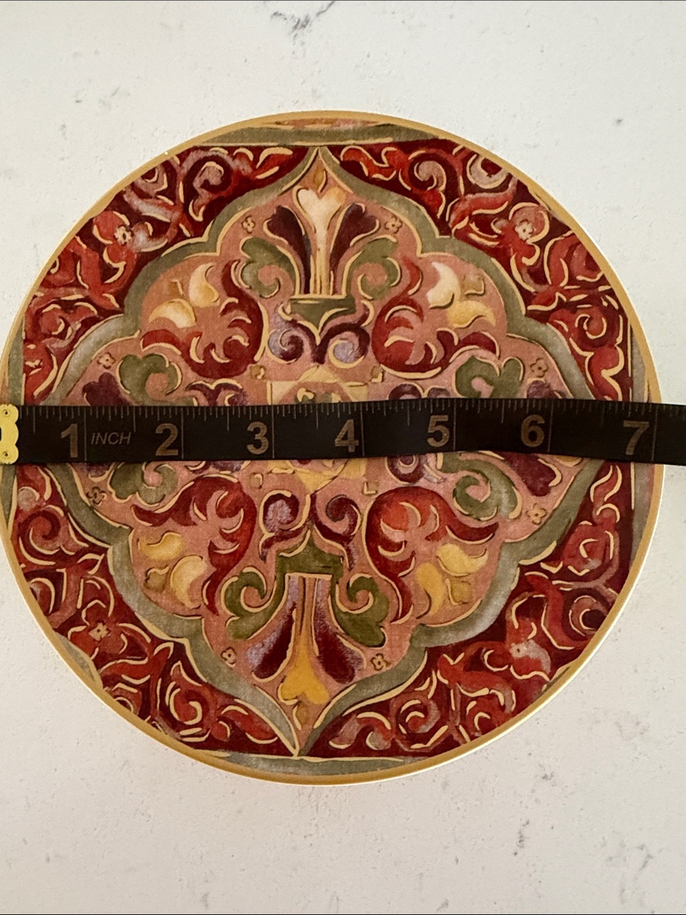 Pottery Barn Red, Green & yellow Decorative Ceramic Plates - Set of 6 - Picture 2 of 4